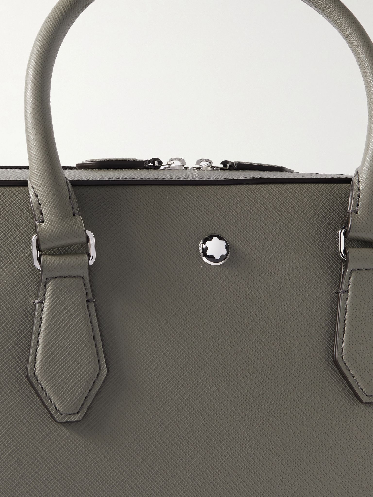 Sartorial Medium Cross-Grain Leather Briefcase Gray - 4