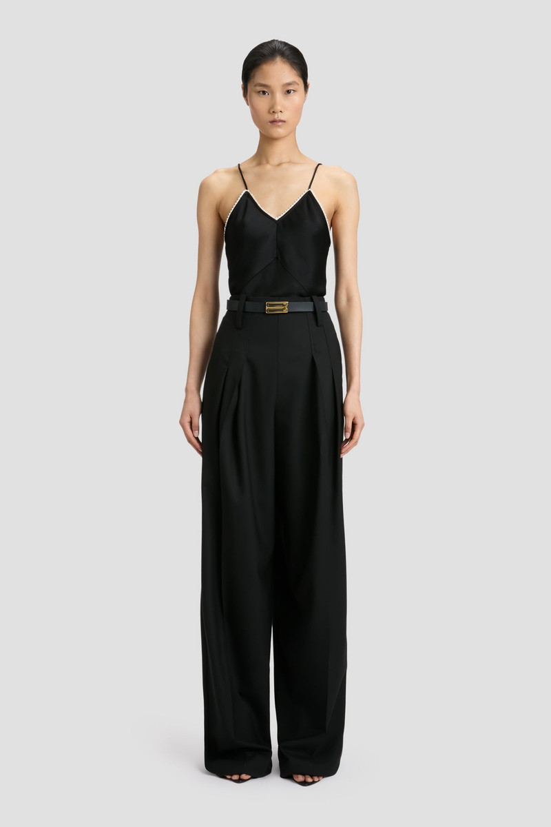 Victoria Beckham Lace Detail Cami Top In Black outlook