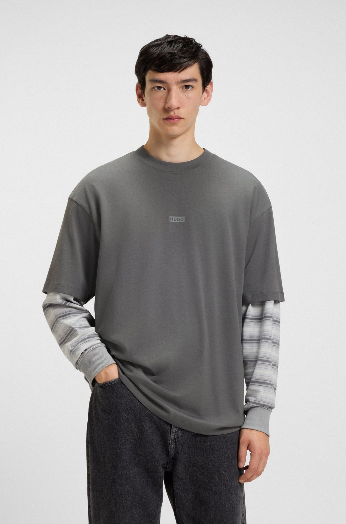 LOOSE-FIT T-SHIRT IN COTTON WITH REAR LOGO ARTWORK - 2