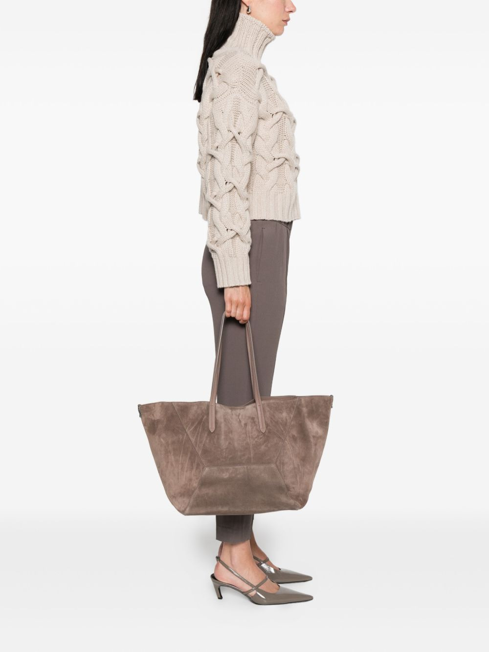 suede tote bag - 2