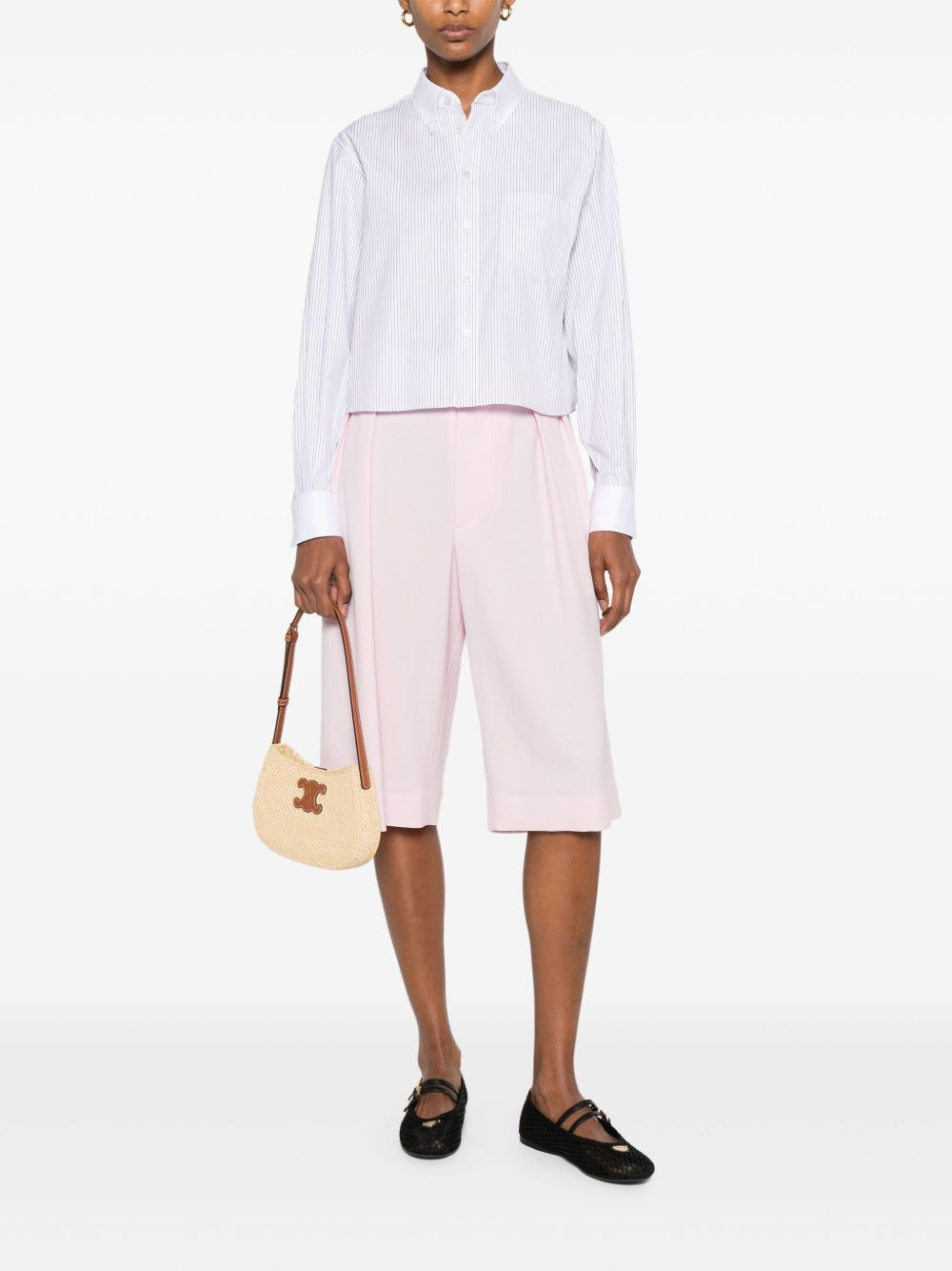 Celine Women Cotton Cropped Shirt - 3