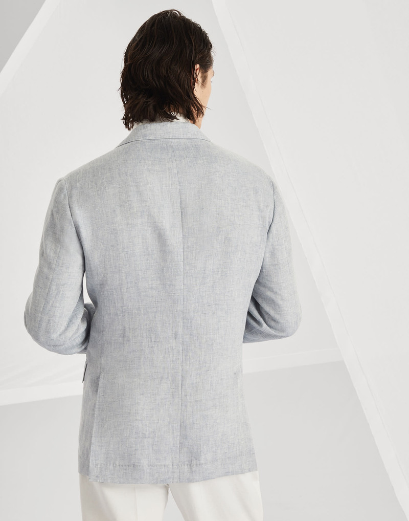 Brunello Cucinelli Délavé linen deconstructed blazer outlook