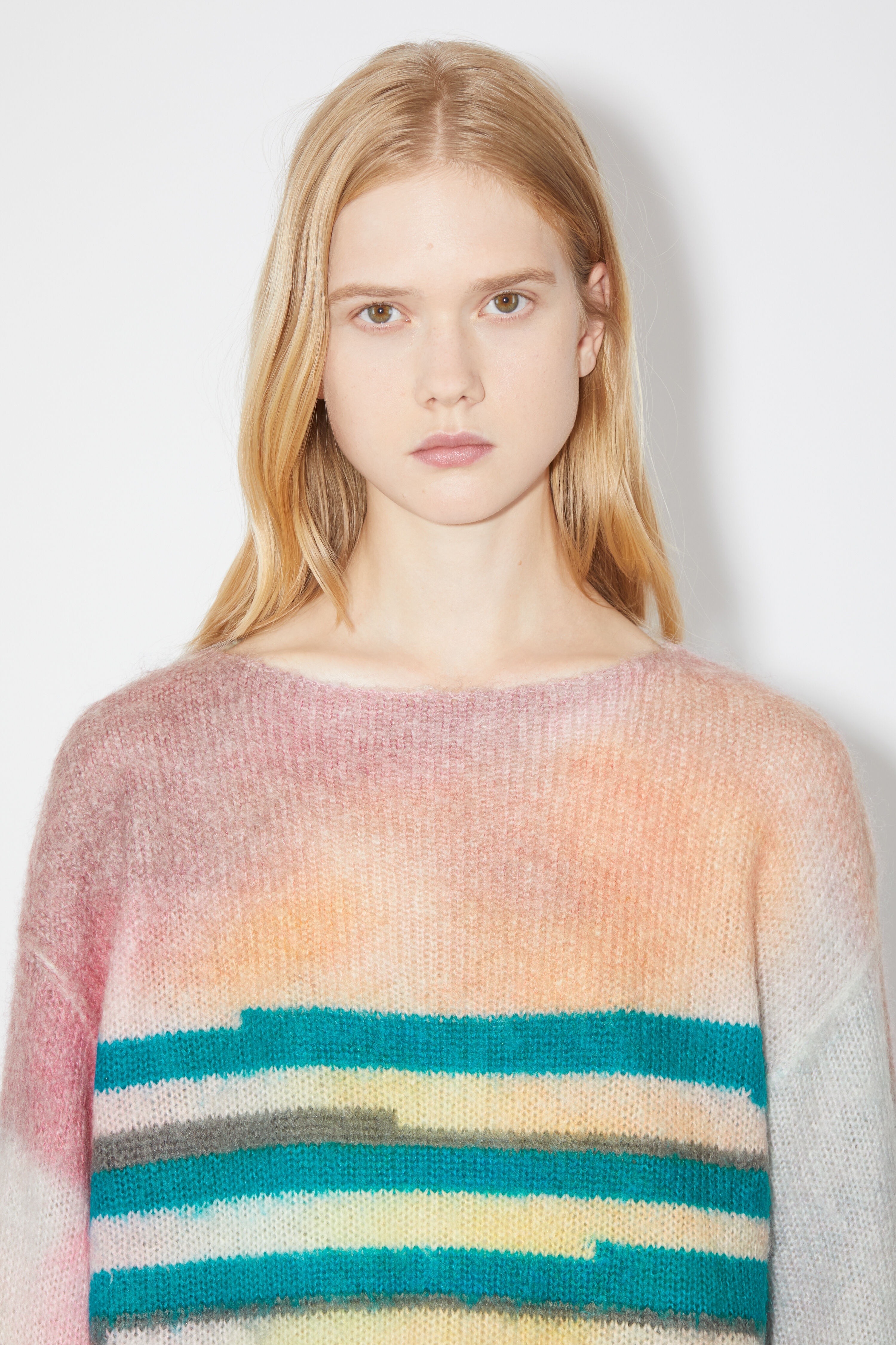 Mohair blend stripe jumper - Blue/multi - 5