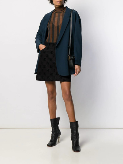 FENDI silk off-centred buttoned blazer outlook