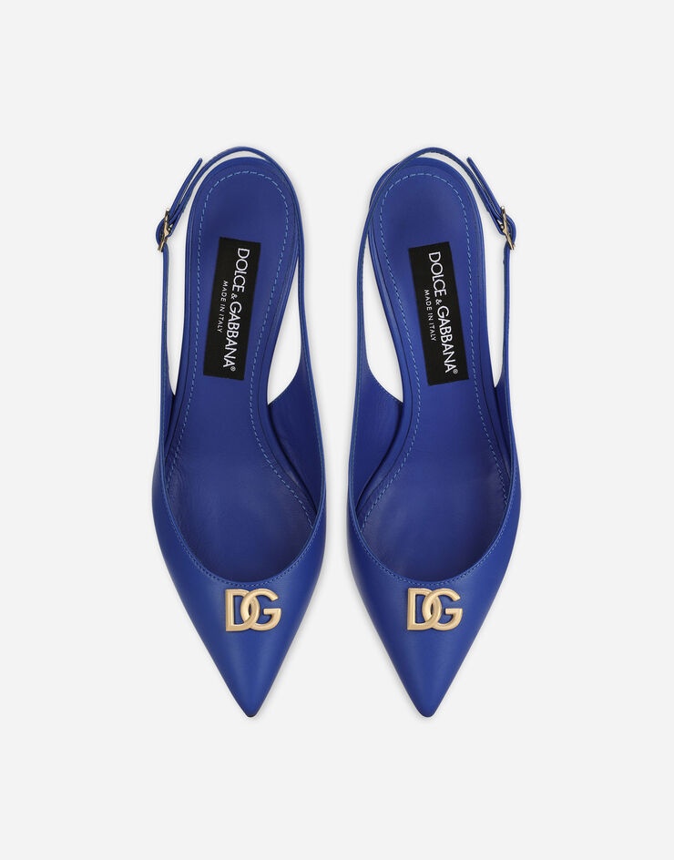 Nappa leather slingbacks with DG logo - 4