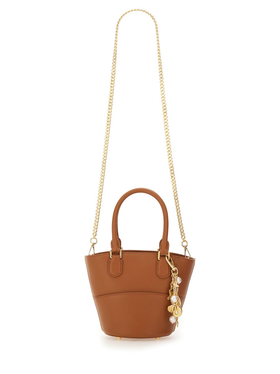 BORSA TOTE IN PELLE CON CHARM - 2