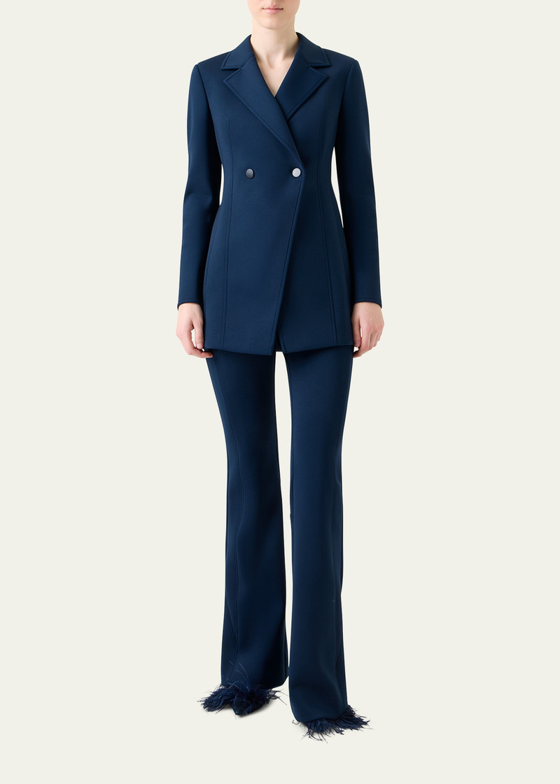 AKRIS Duska Techno Neoprene Double-Breasted Jacket outlook