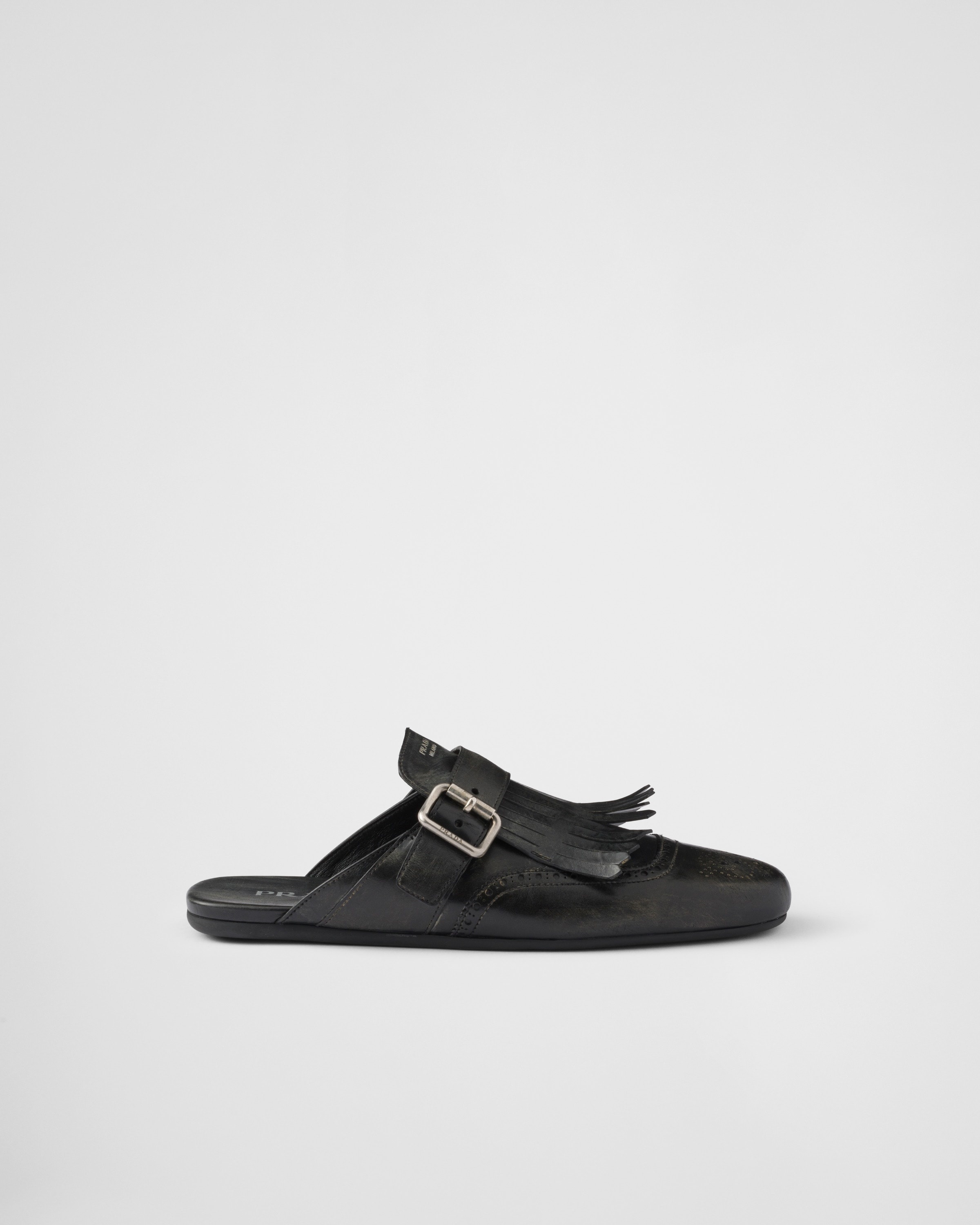 Shuffle fringed leather mules - 2