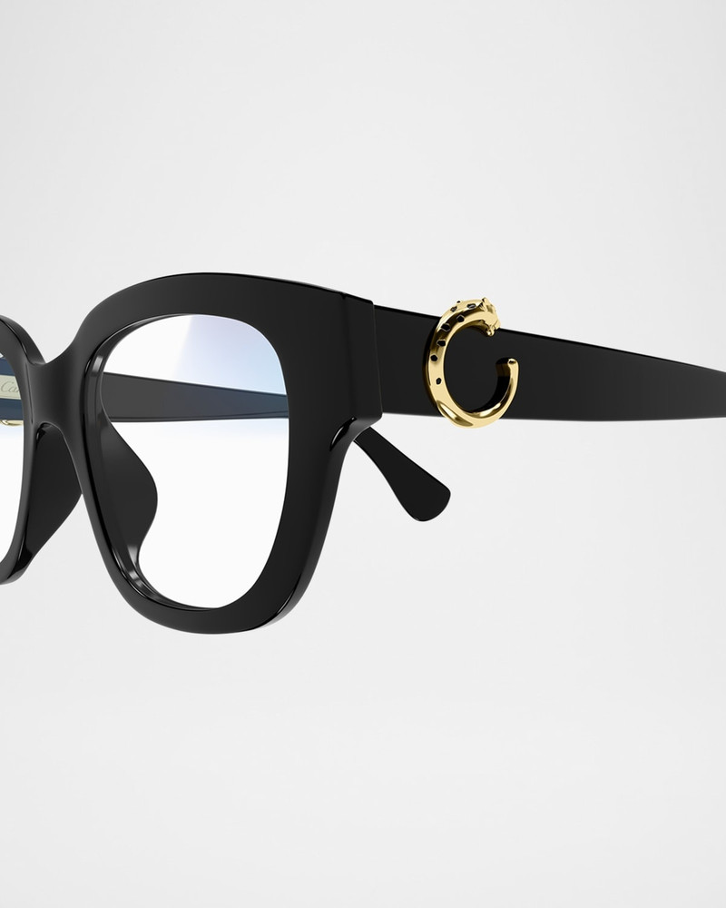 Cartier C-Logo Acetate Rectangle Glasses outlook