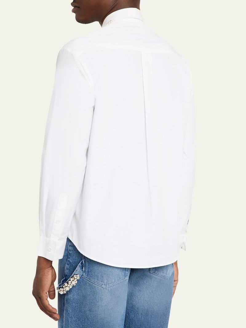 Men's Pearly-Collar Cotton Button-Down Shirt 3