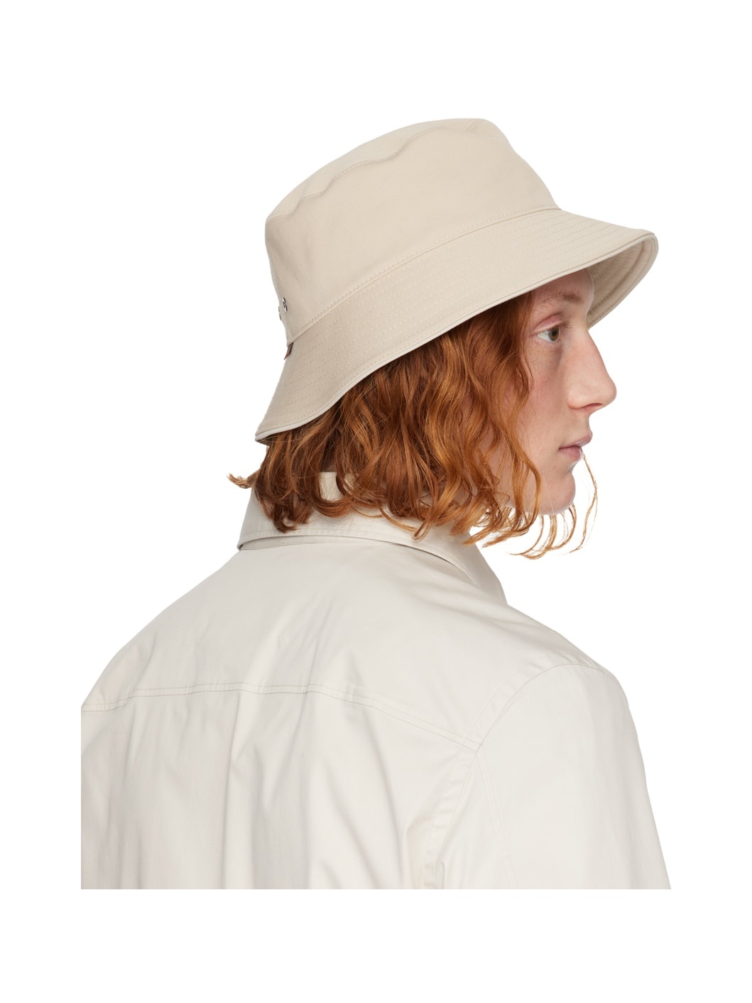 Beige 'Cotton And Wool' Bucket Hat - 3
