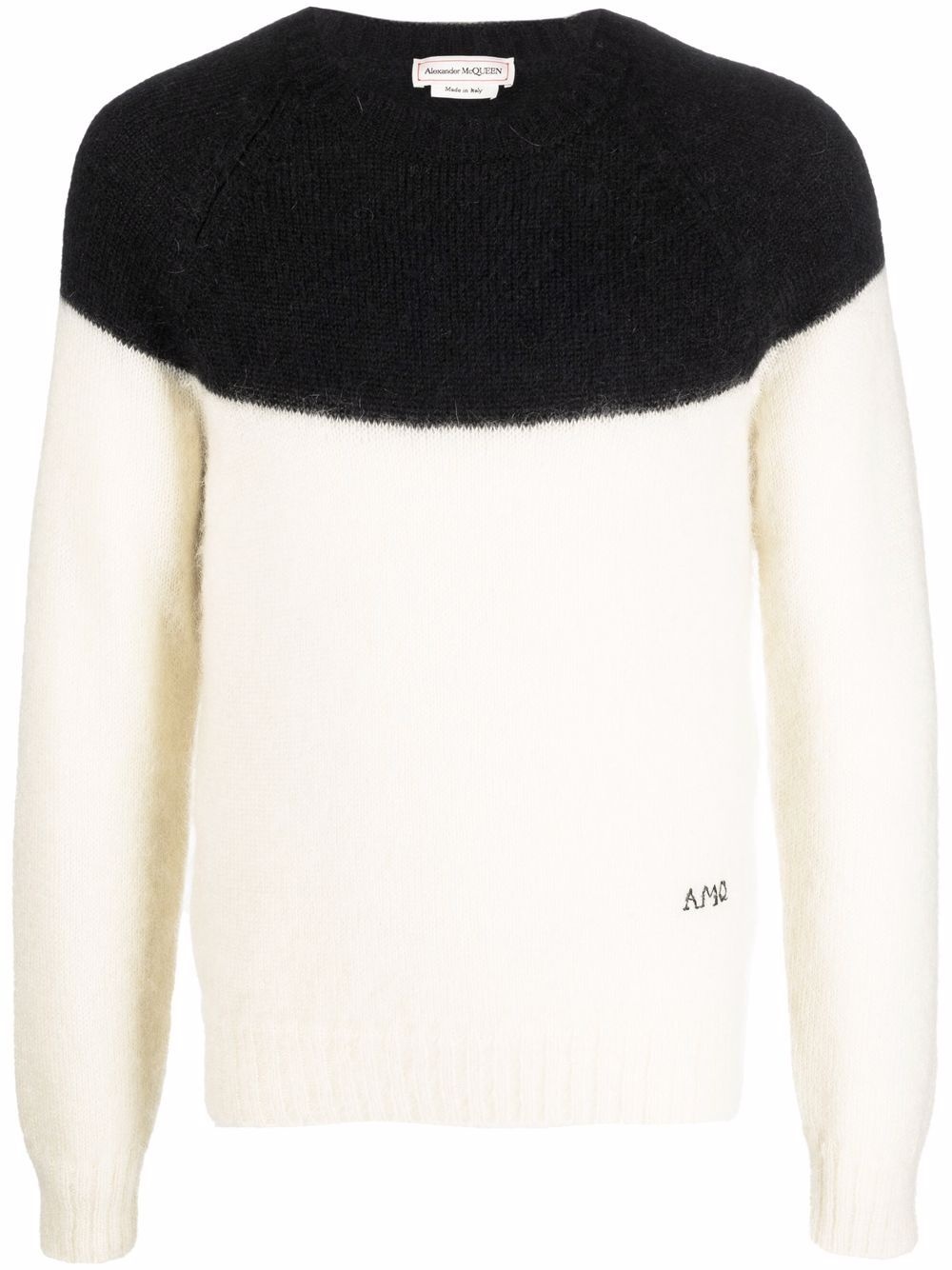 two-tone mohair-blend knit jumper - 1