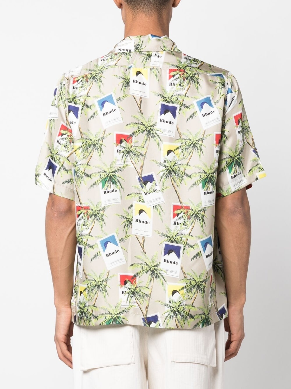cigarette-print silk shirt - 4