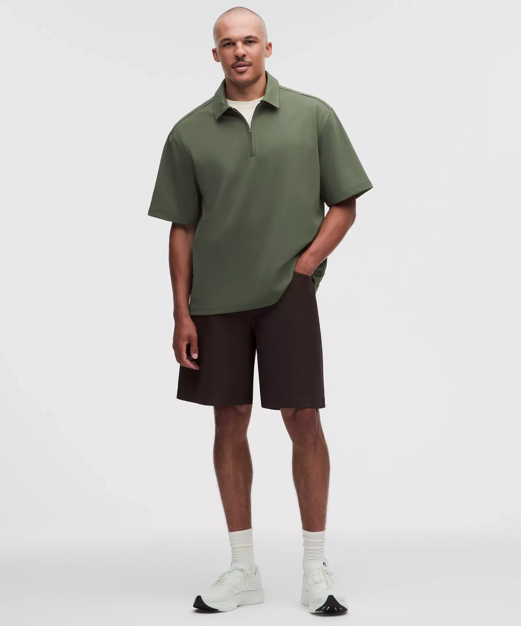 Daydrift Oversized Zip-Neck Polo Shirt - 1