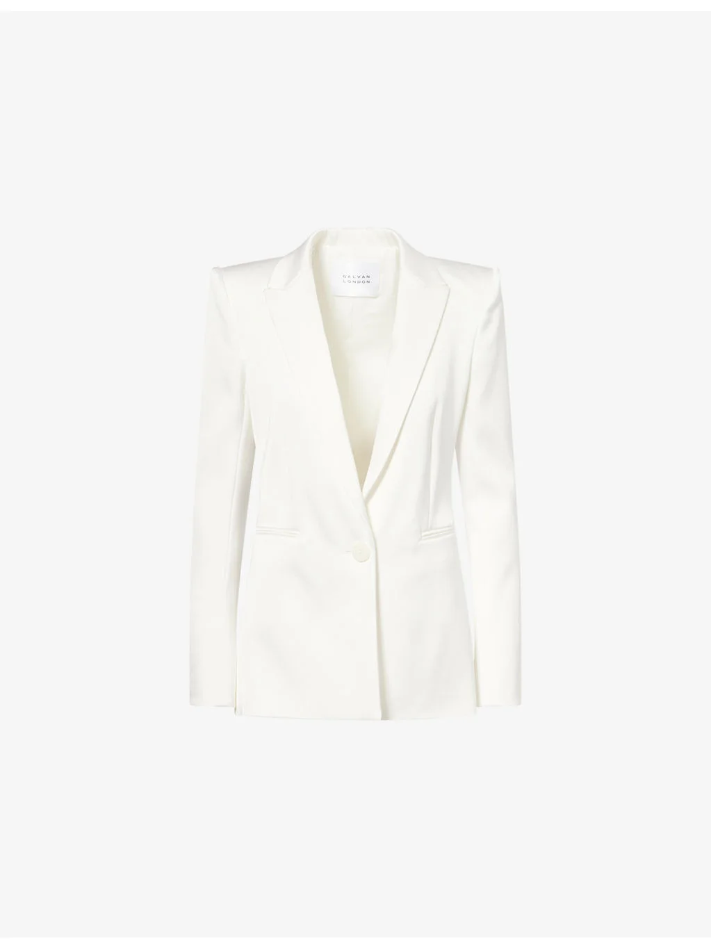 Notch-Lapel Sculpted Satin Blazer - 1