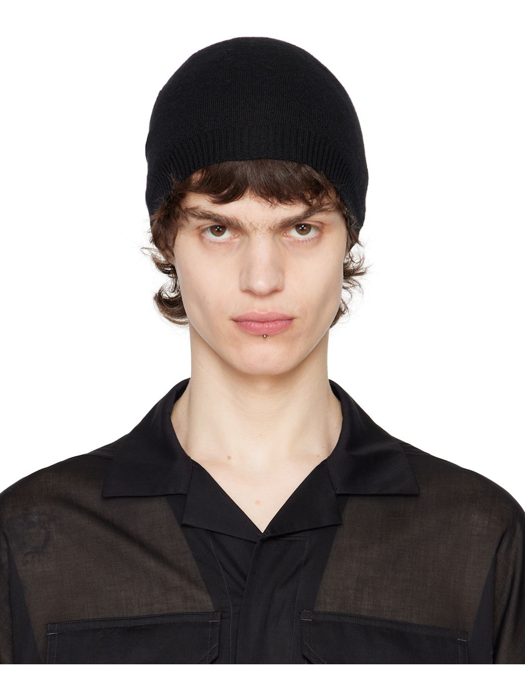 Black Hollywood Cashmere Beanie - 1