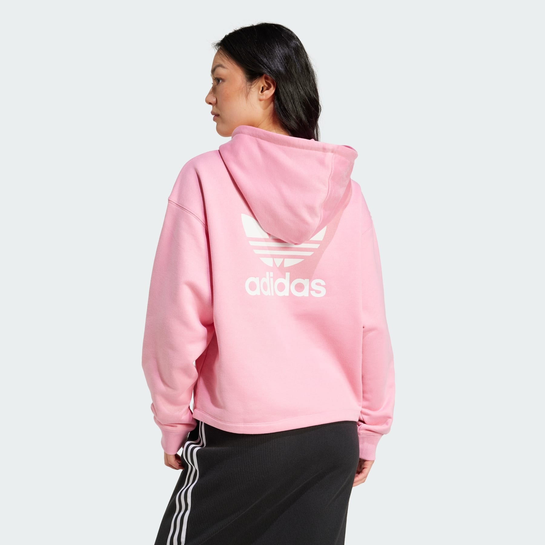 Adidas trefoil crop hoodie on sale