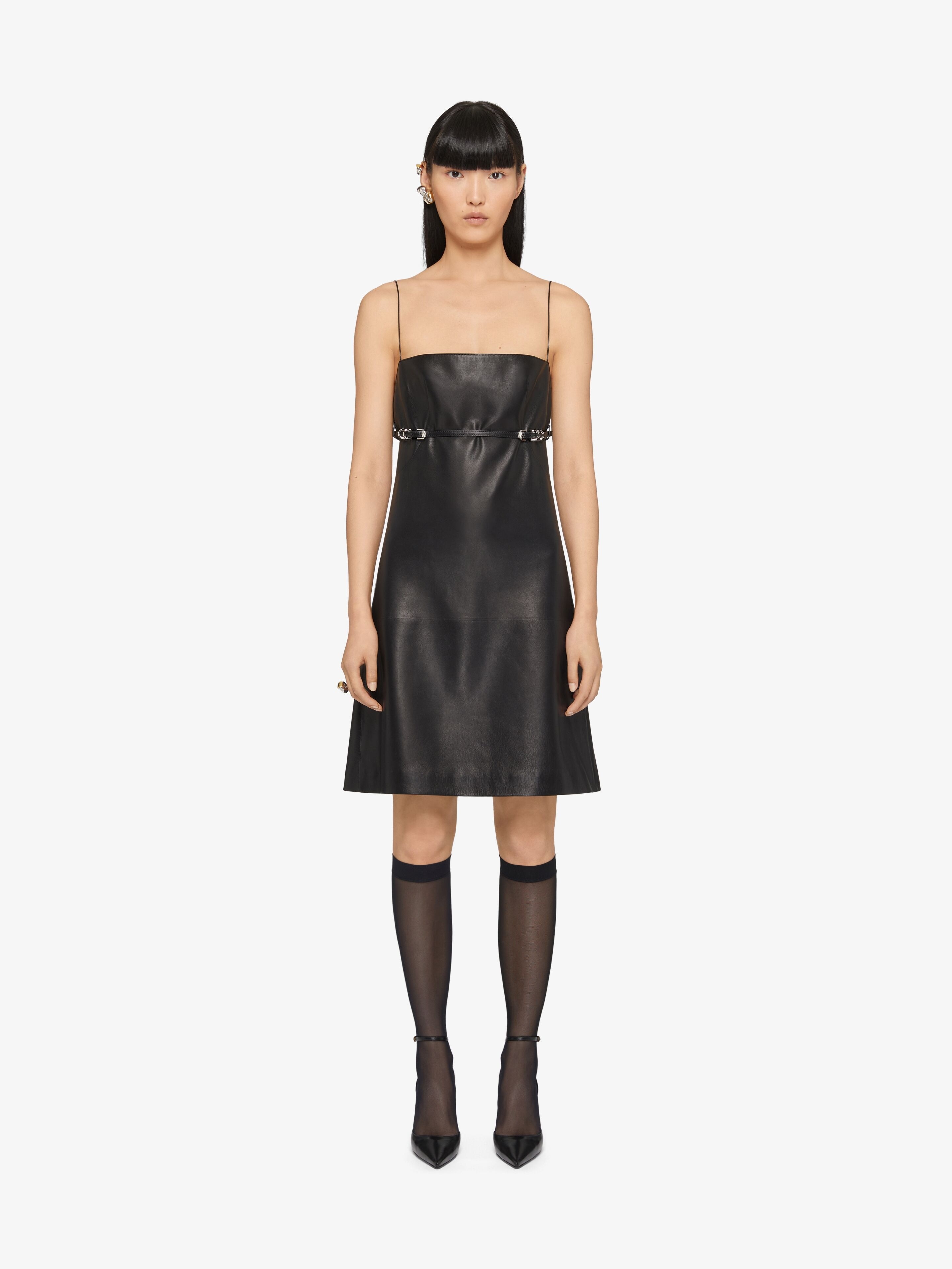 VOYOU STRAPS DRESS IN LEATHER - 2