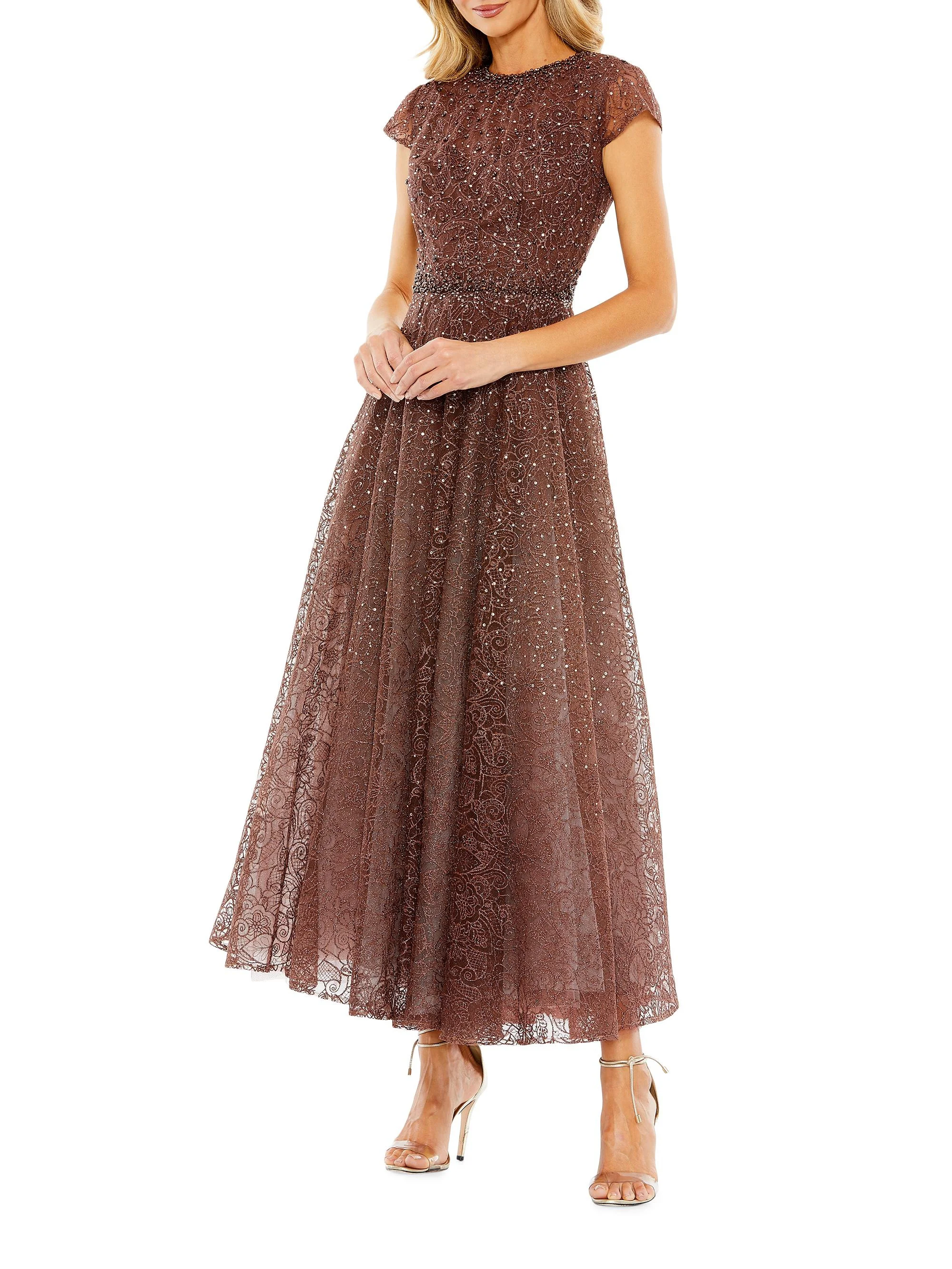 Women's A-Line Midi-Dress - Chocolate - 1
