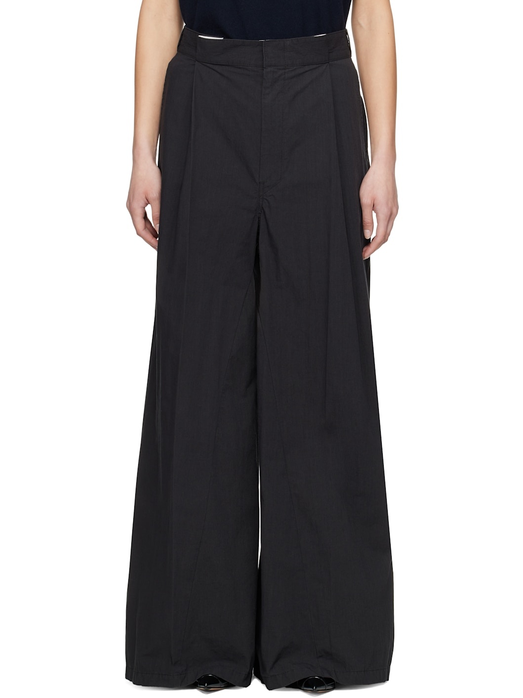 Black Pleat Trousers - 1