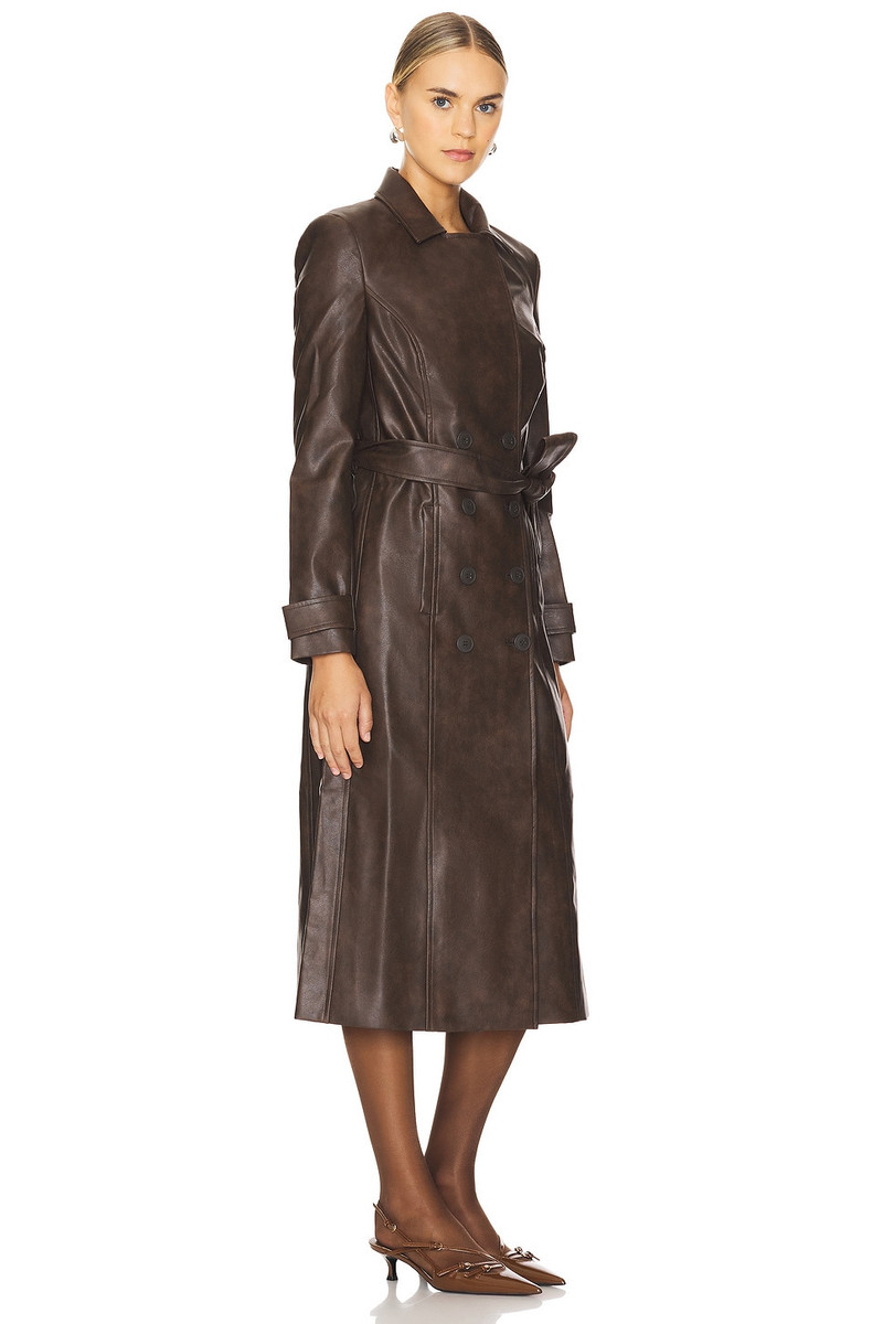 BARDOT Faux Leather Trench Coat outlook