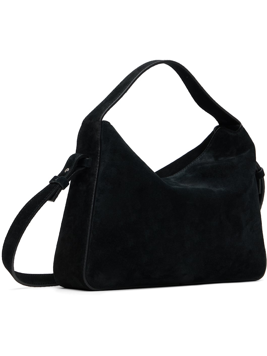 Black Soft Baguette Crossbody Bag - 3