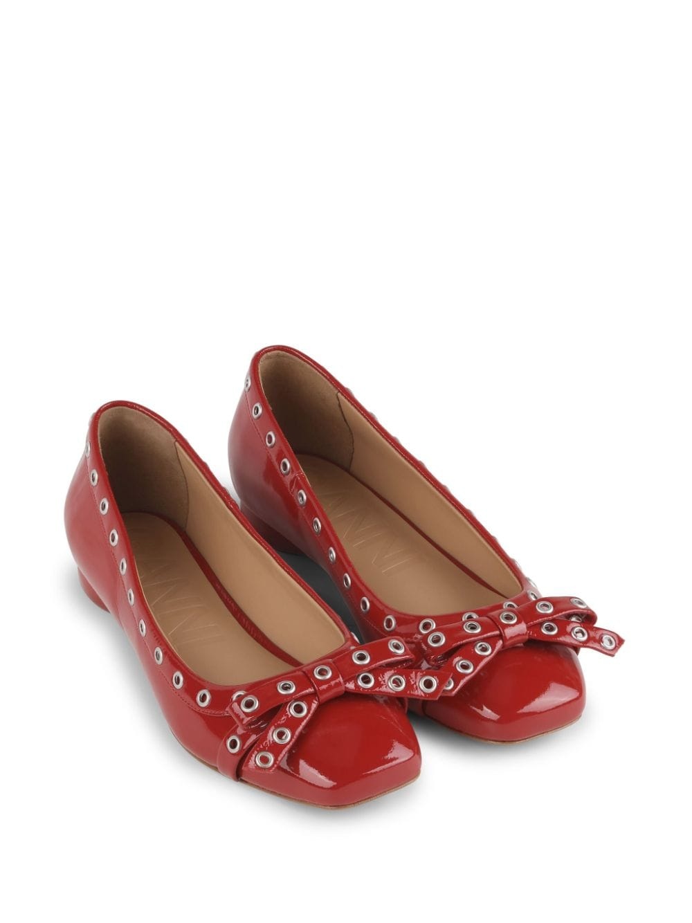 eyelet detailing ballerina shoes - 2