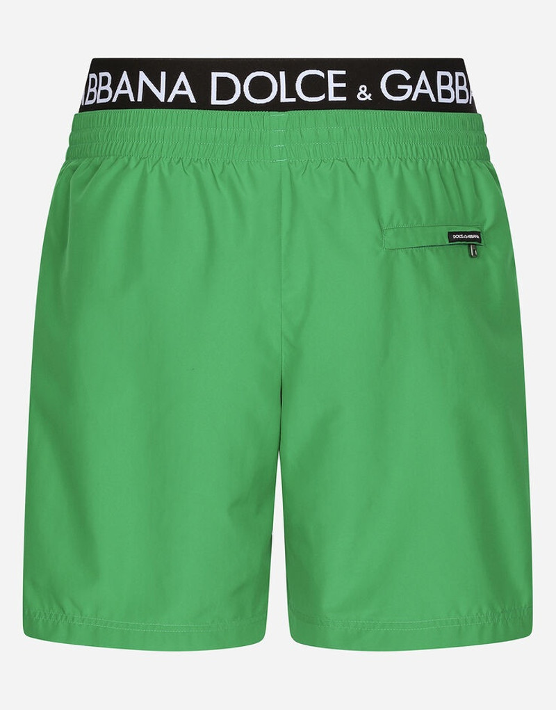Dolce & Gabbana Mid-length swim trunks with branded band outlook
