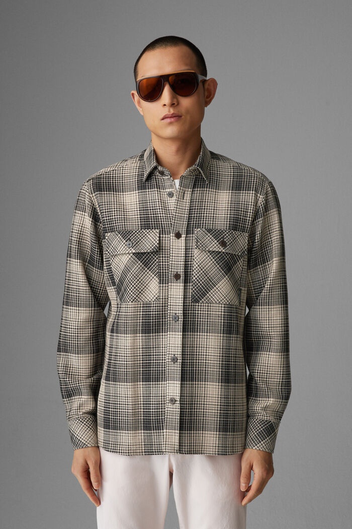 Clive Cotton shirt in Sand/Black - 2