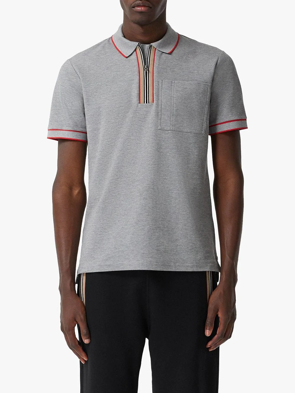 Icon stripe zipped polo shirt - 3