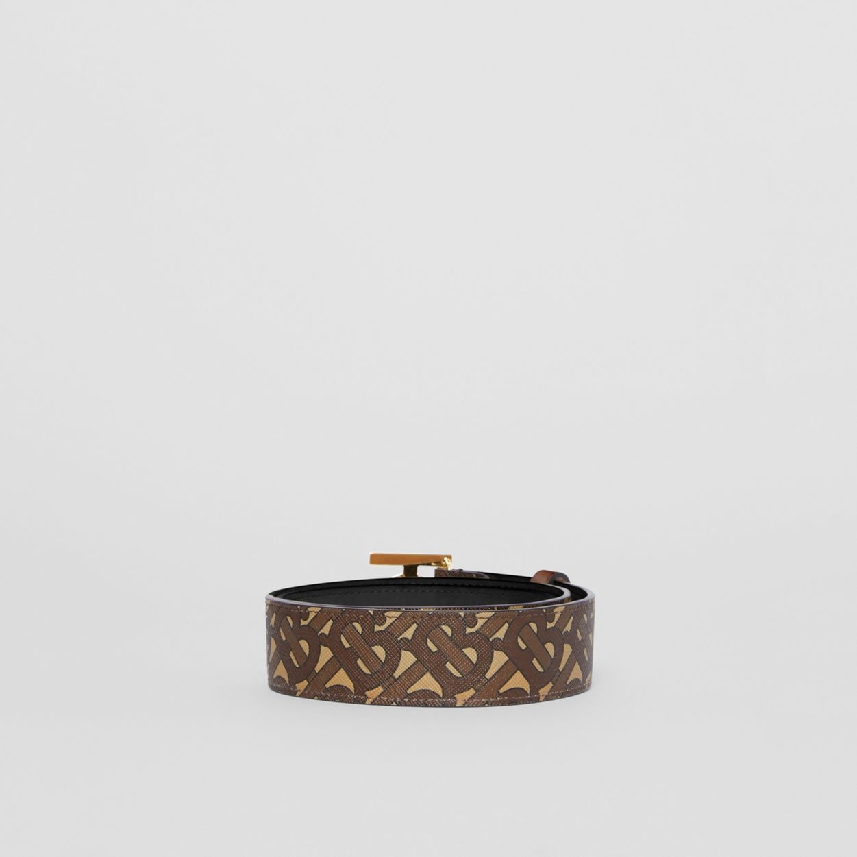 Monogram Stripe E-canvas and Leather Belt - 4