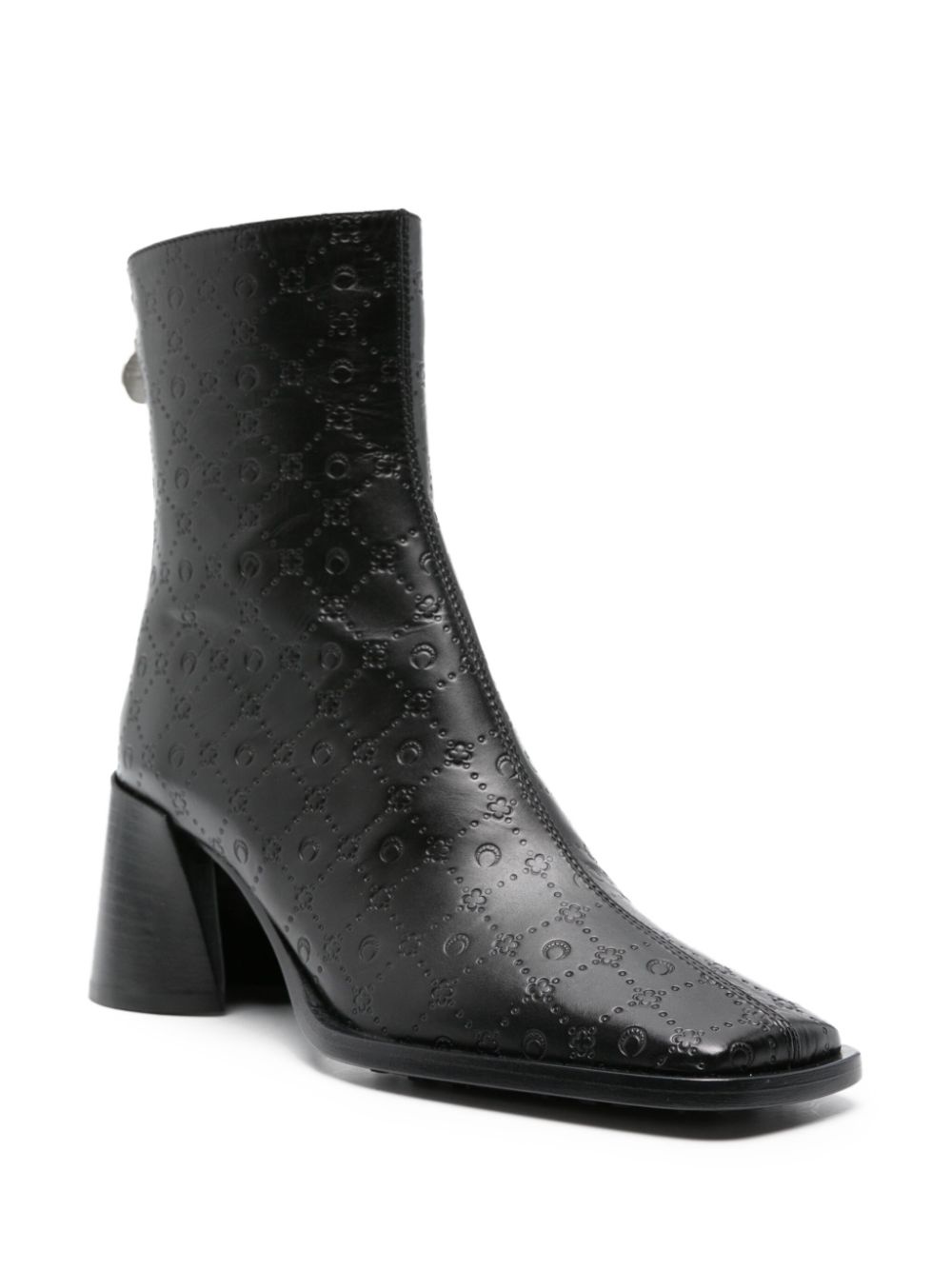 monogram-debossed leather ankle boots - 2