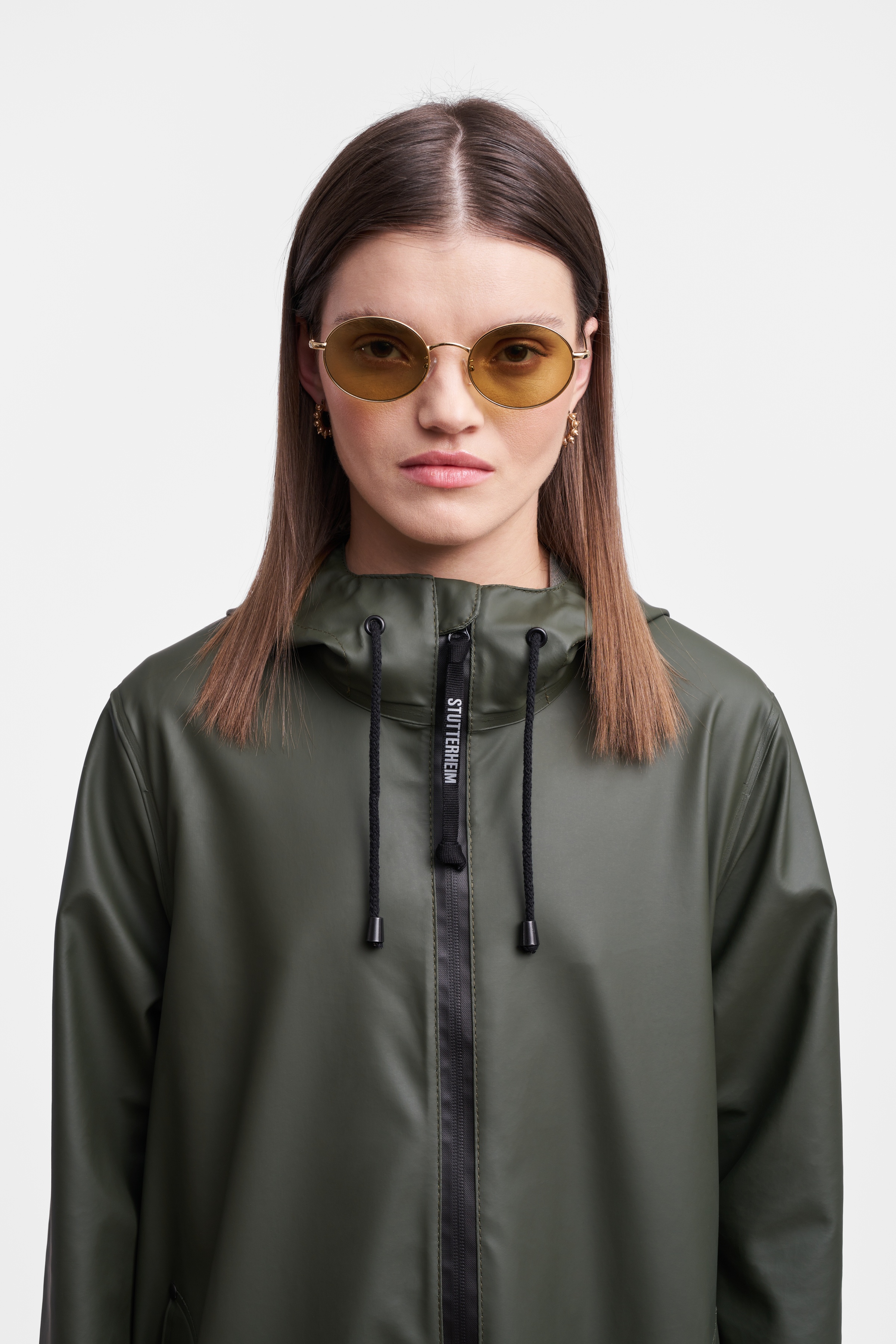 Mosebacke Long Lightweight Zip Raincoat Green - 7