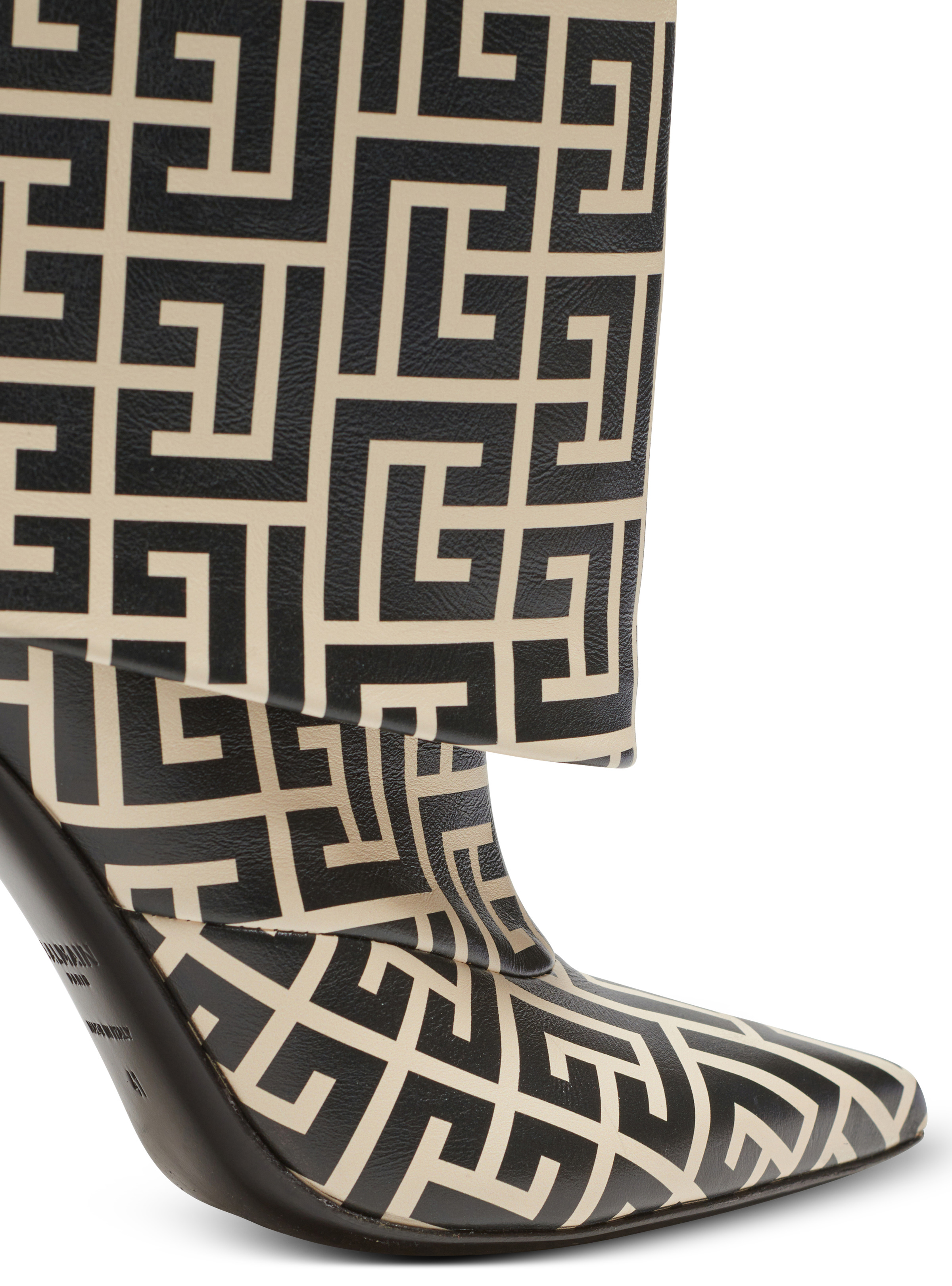 Balmain Brune Mini Monogram Ankle Boots