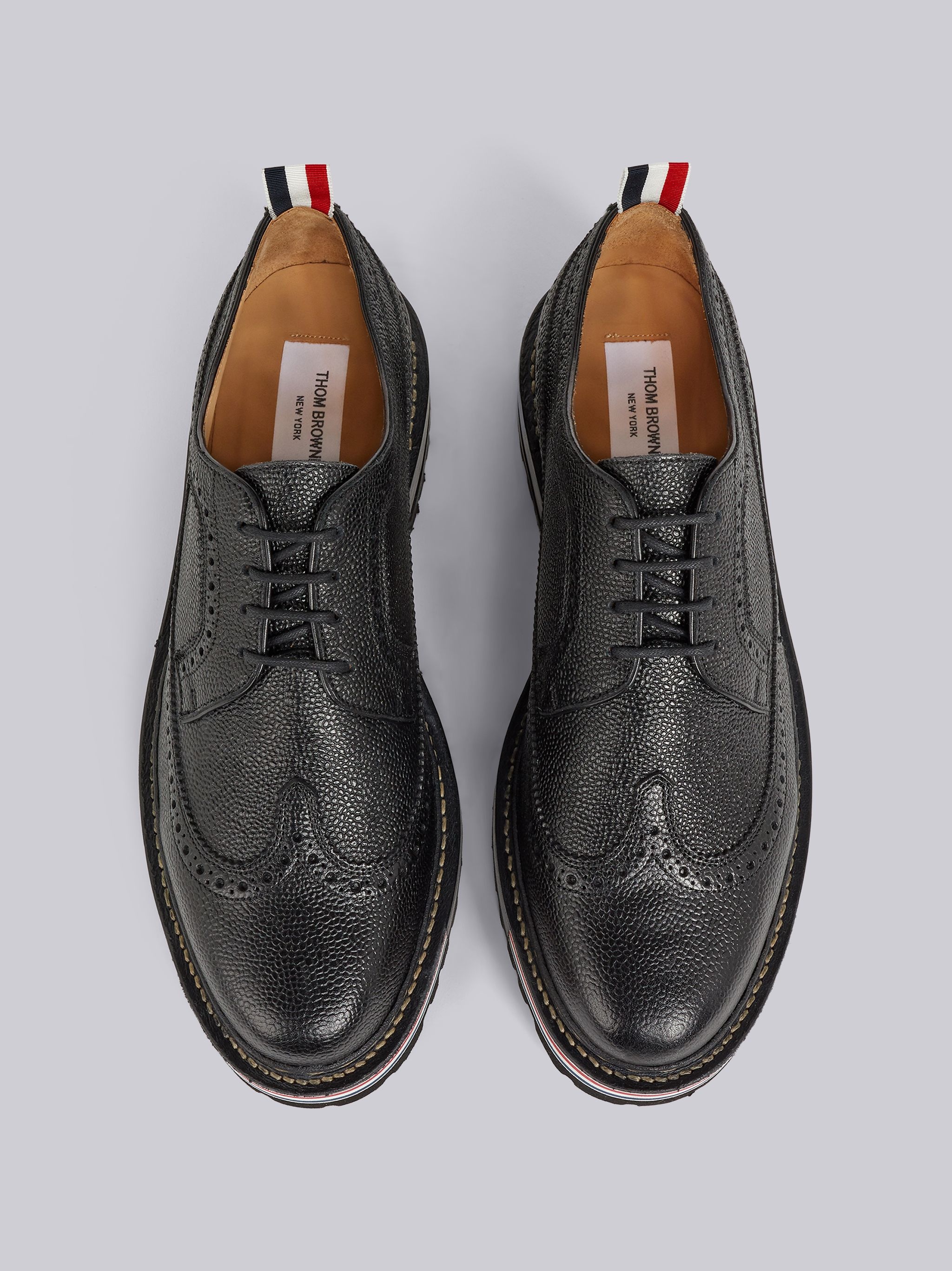 Black Pebbled Calfskin Hiking Sole Longwing Brogue - 4