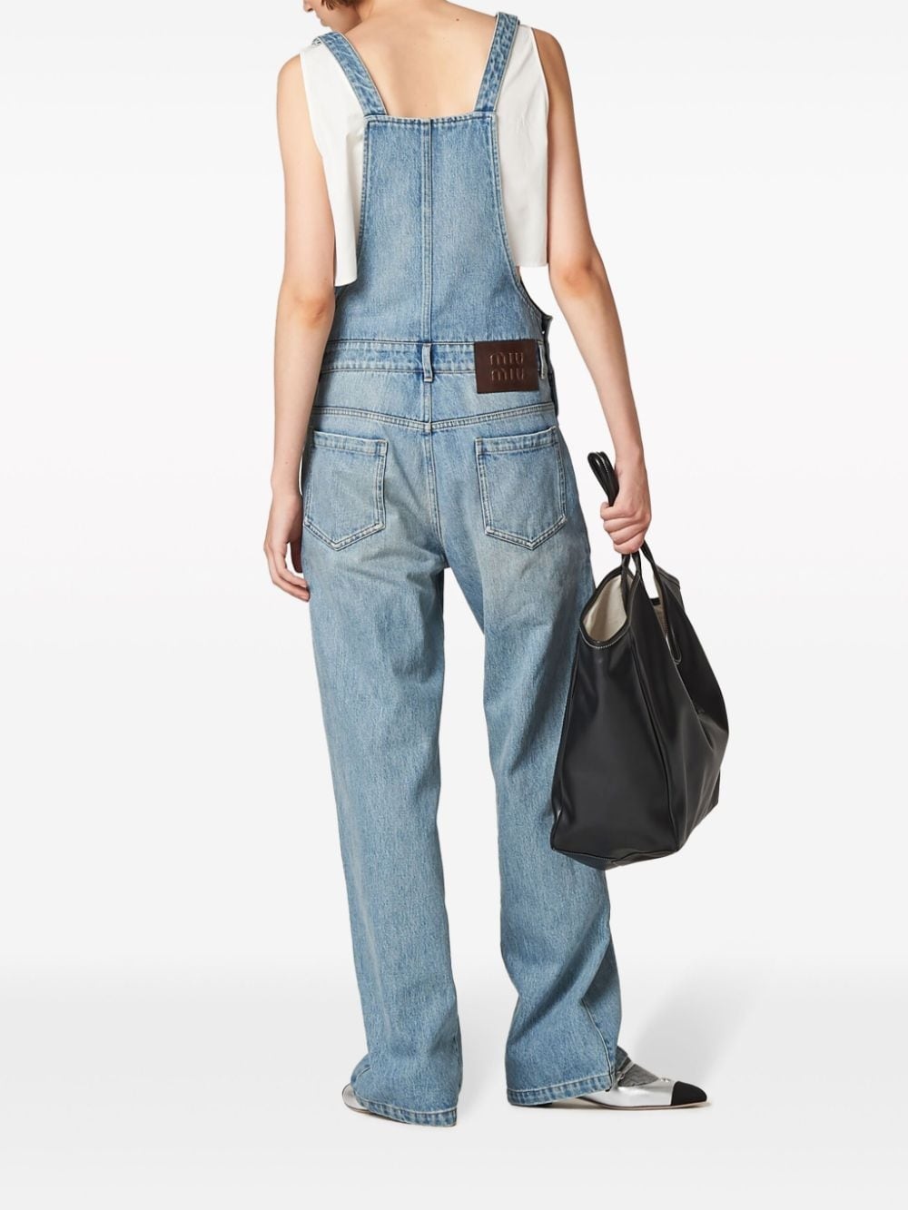 appliquÃ©-logo denim overalls - 3