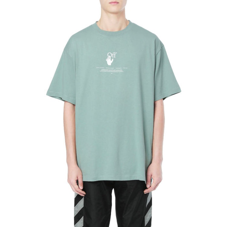 Off-White Logo T-Shirt 'Green' OMAA038R21JER0075041 - 2