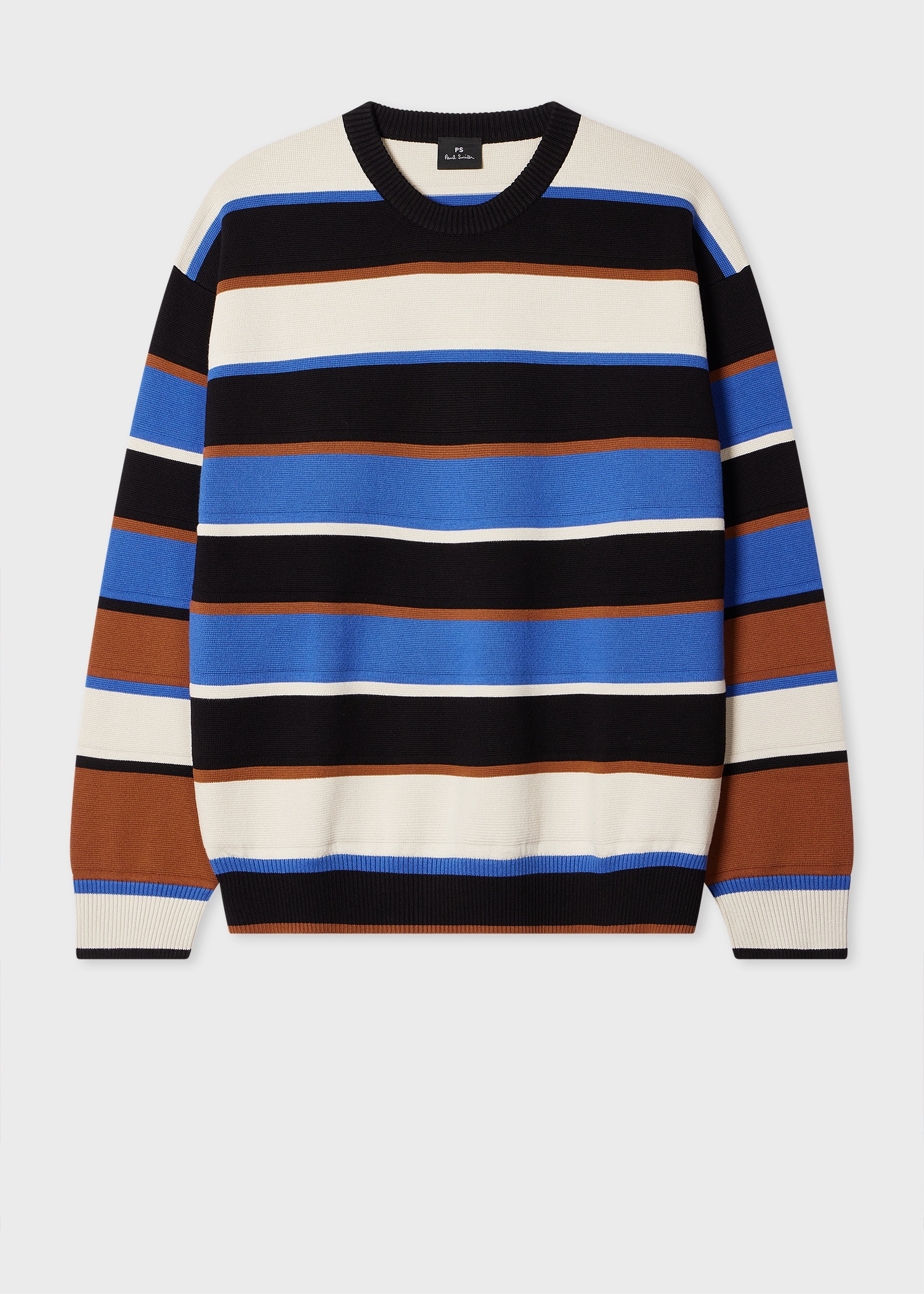 Black And Blue Stripe Milano Cotton Sweater - 1