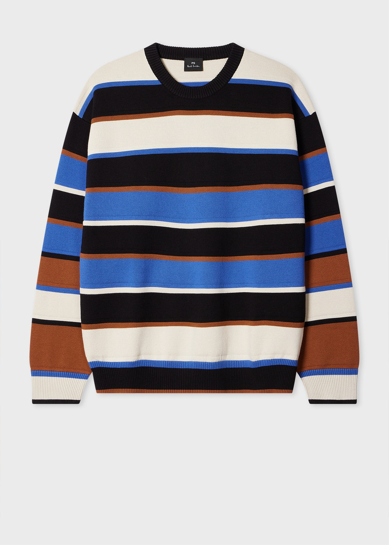 Black And Blue Stripe Milano Cotton Sweater 1