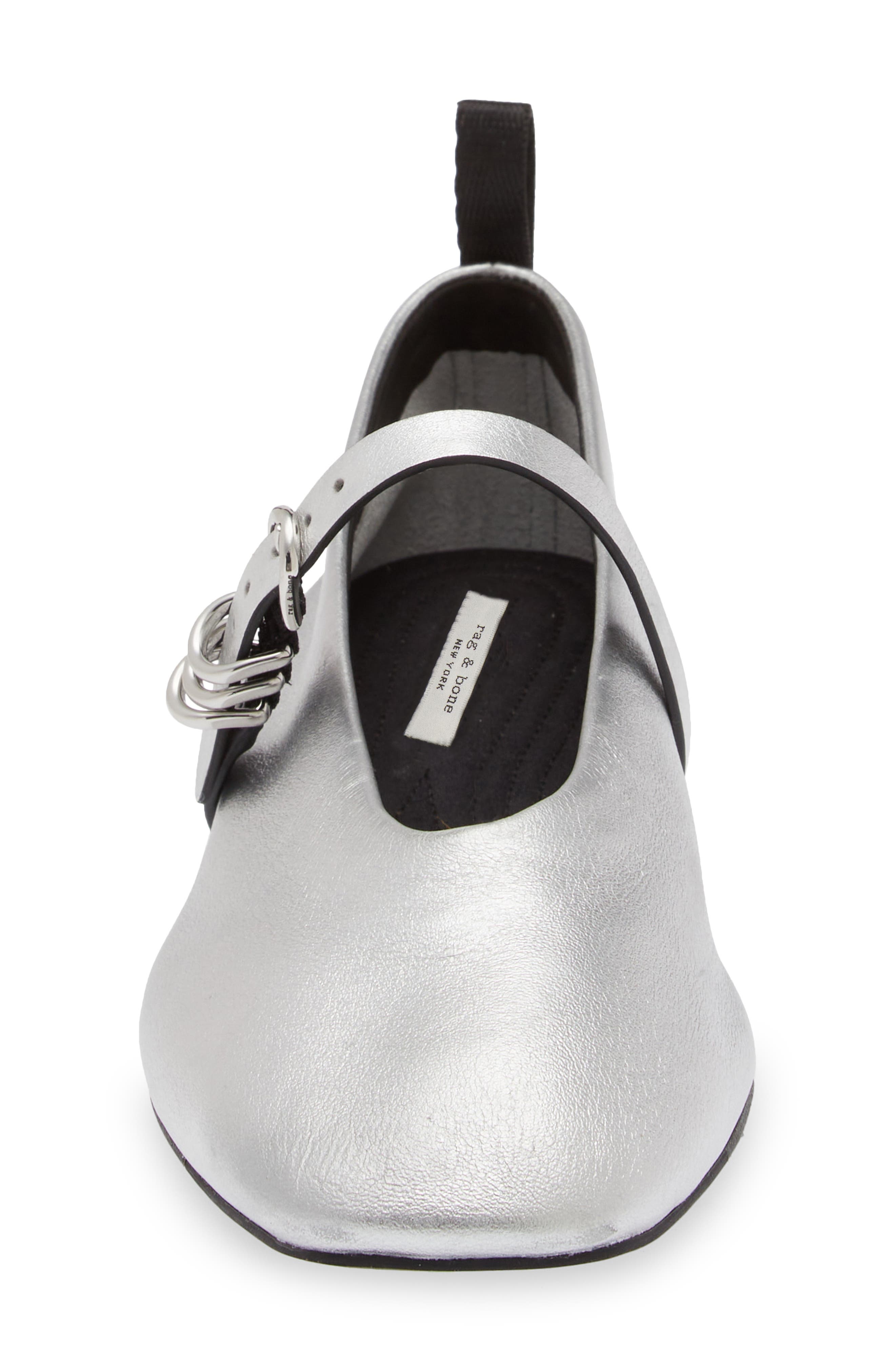 rag & bone Spire Mary Jane Flat in Slvr at Nordstrom - 4