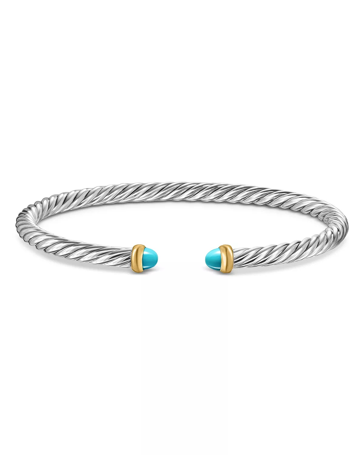 Sterling Silver & 14K Yellow Gold Cable Flex Bracelet, 4mm - 4