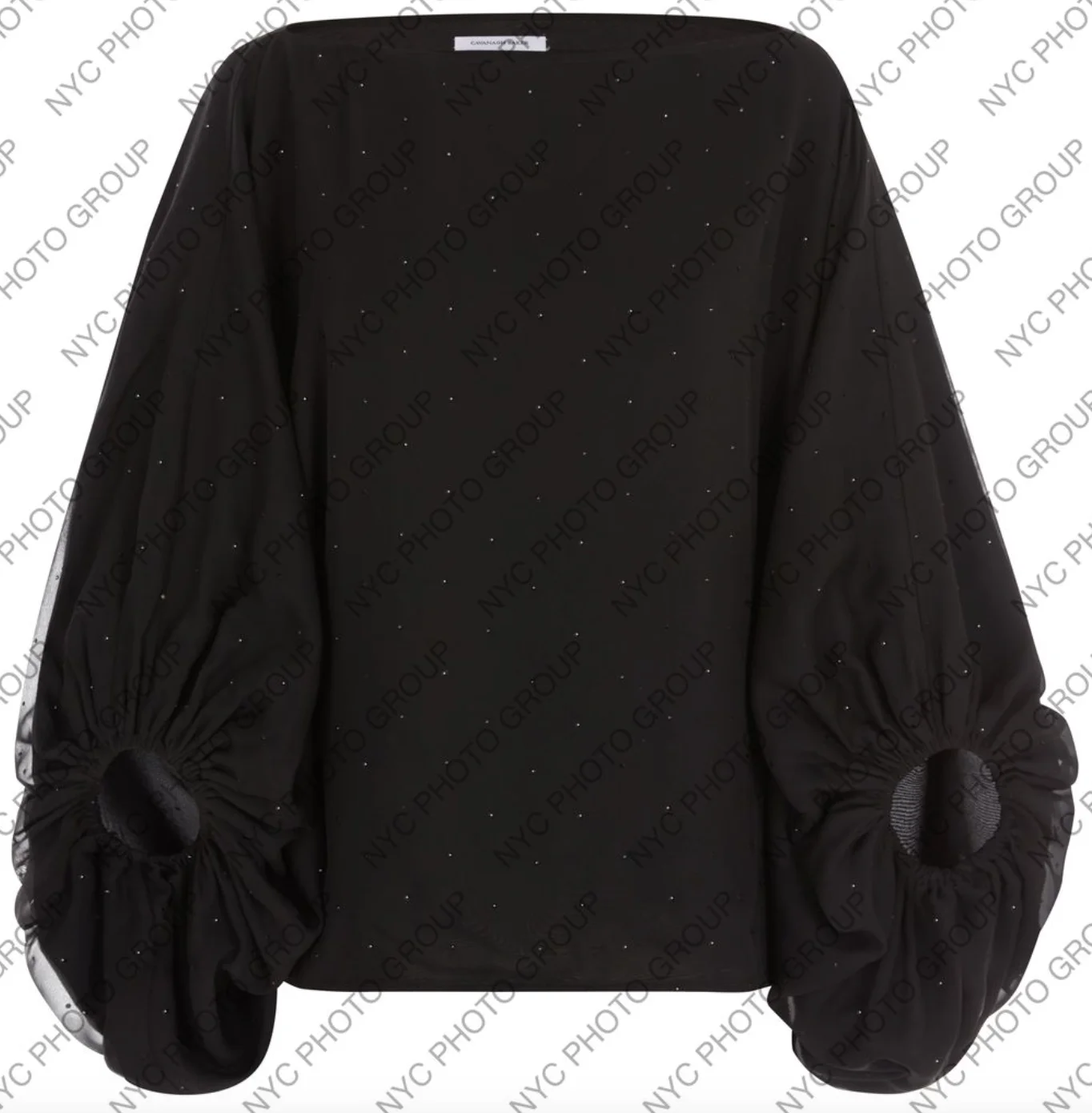 Crystal Silk Georgette Scarf Blouse - 1