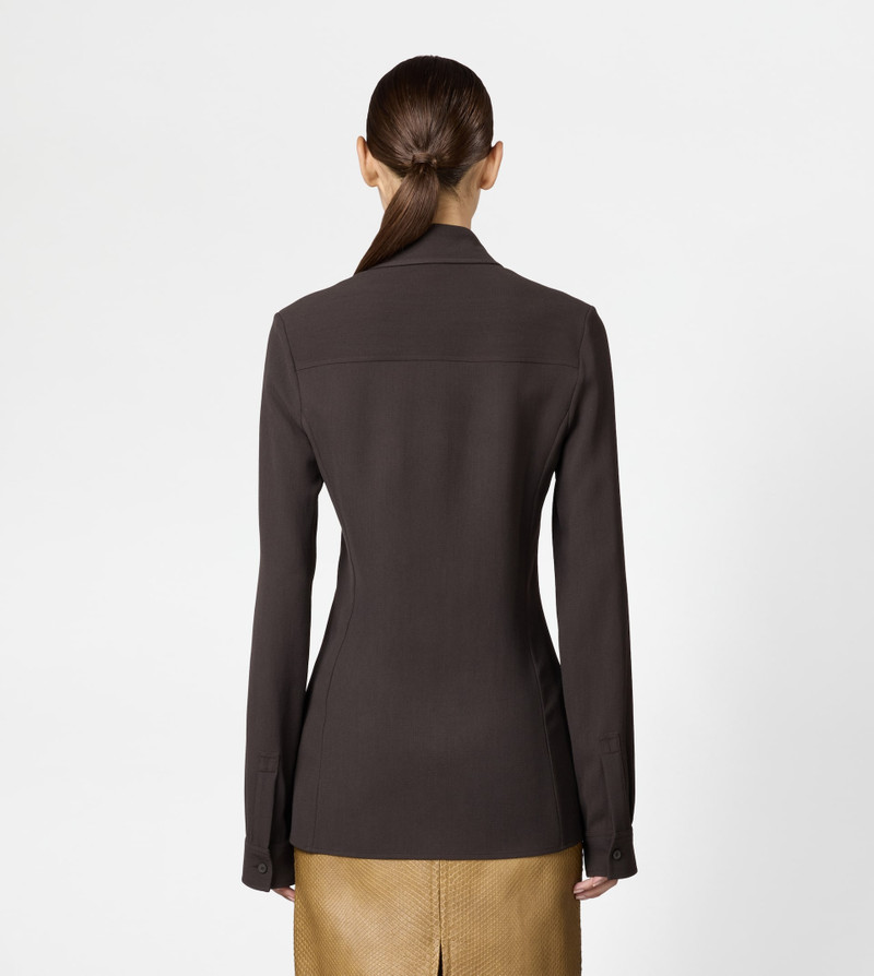 WOOL BLEND SHIRT - BROWN 4