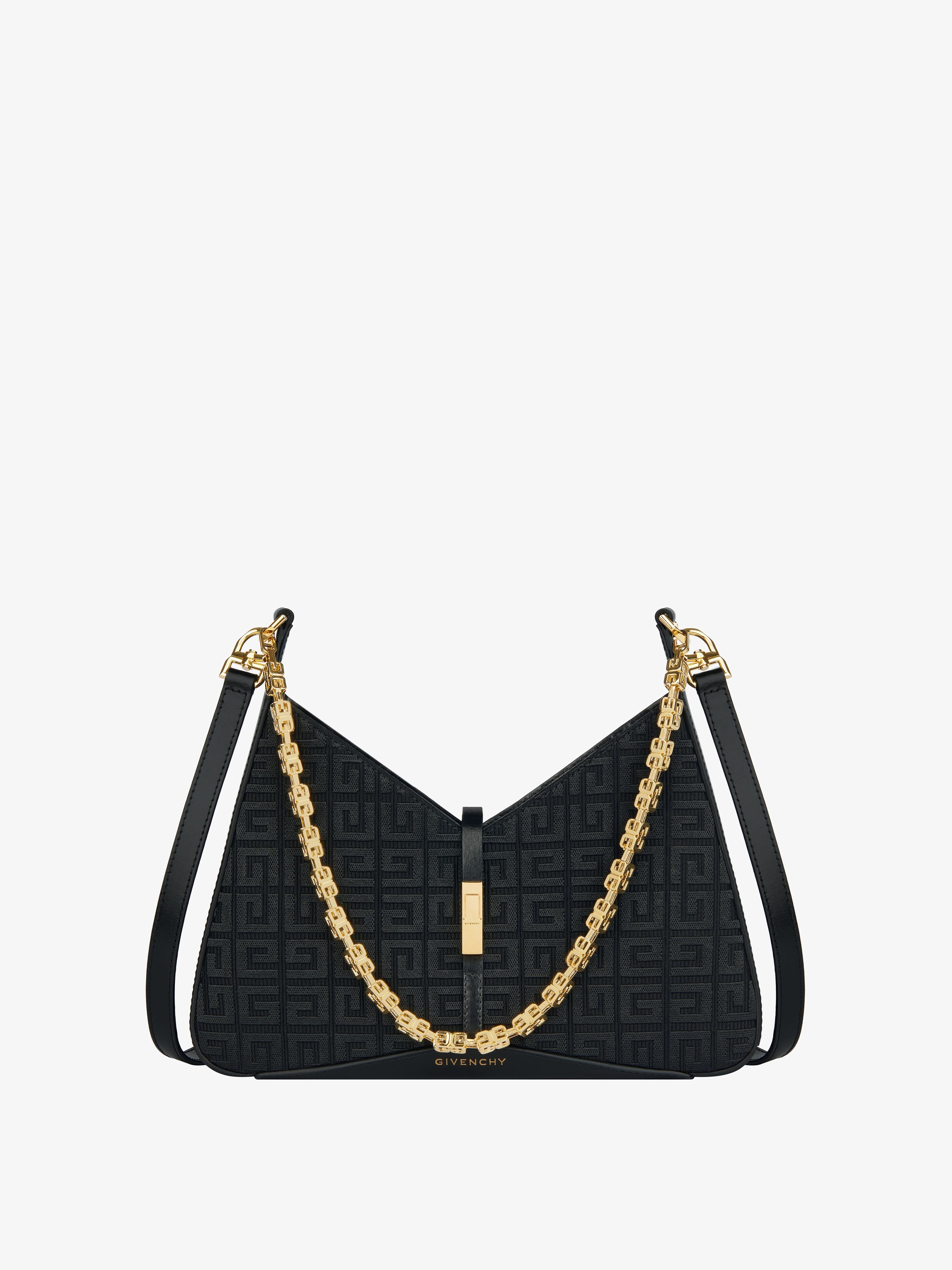 SMALL CUT OUT BAG IN 4G EMBROIDERY WITH CHAIN - 1