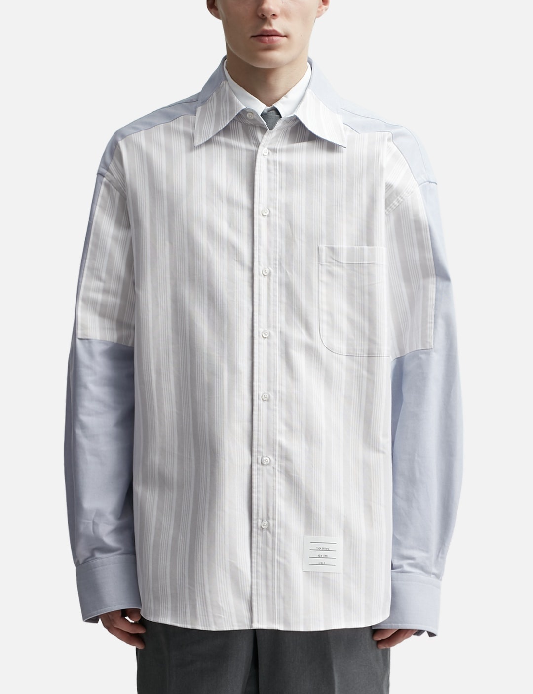 OVERSIZED 4-BAR REP STRIPE OXFORD SHIRT - 3