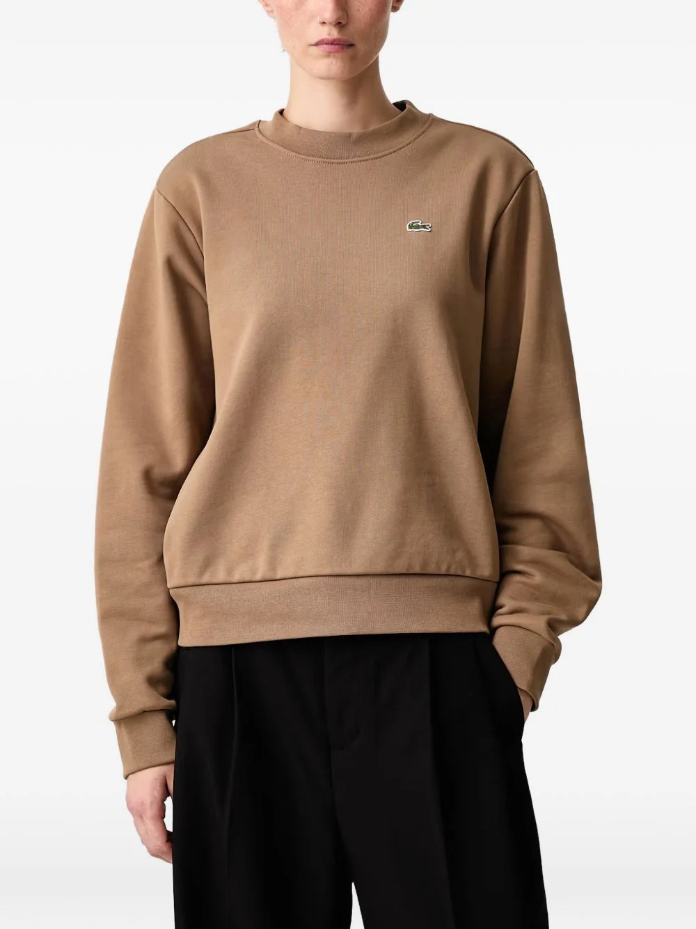 relaxed fit fleece crew neck sweatshirt - 1