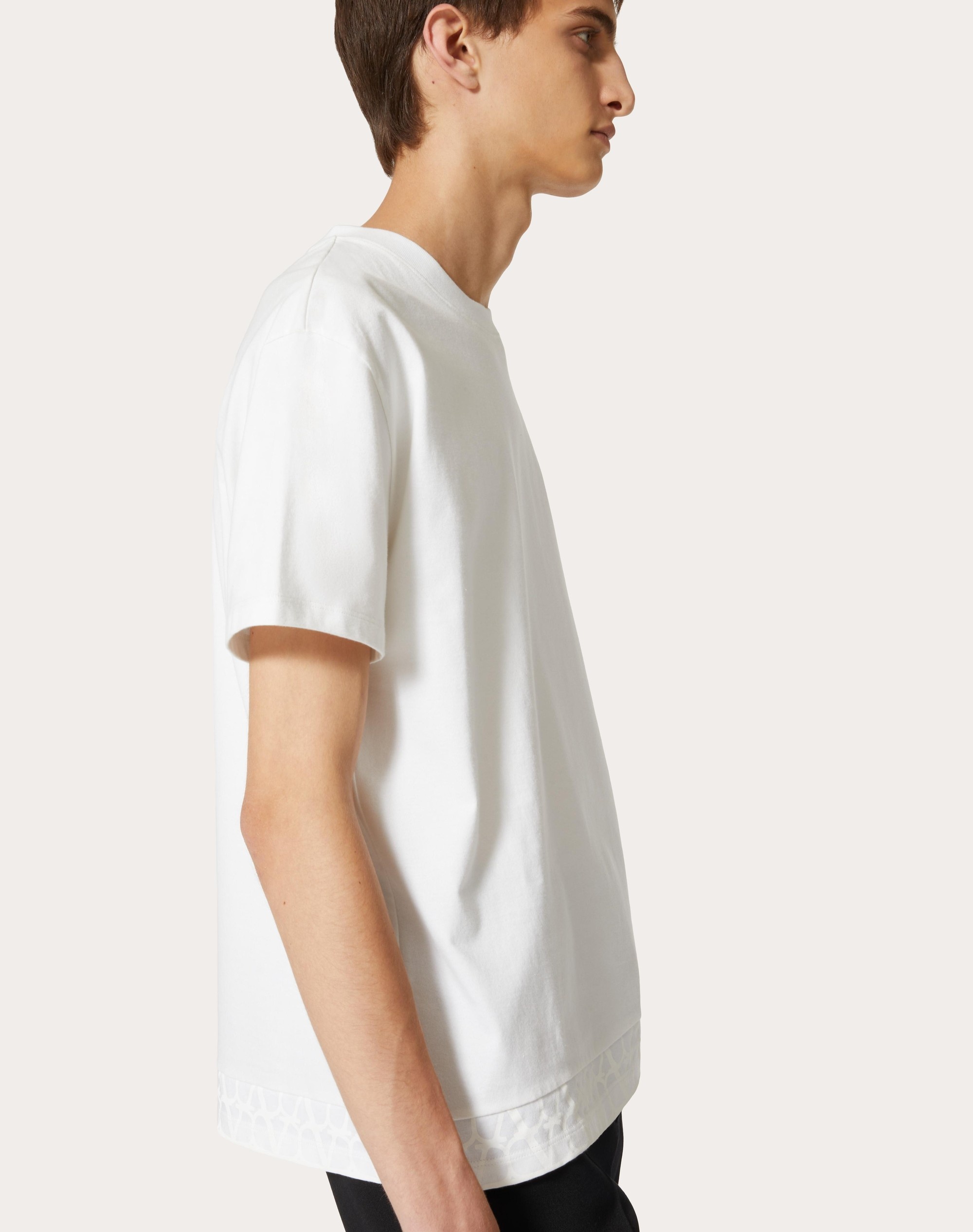 Valentino COTTON T-SHIRT WITH TOILE ICONOGRAPHE DETAIL
