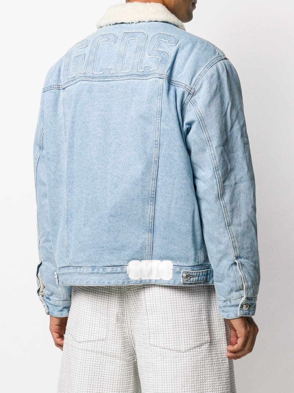 faux-shearling lined denim jacket - 4