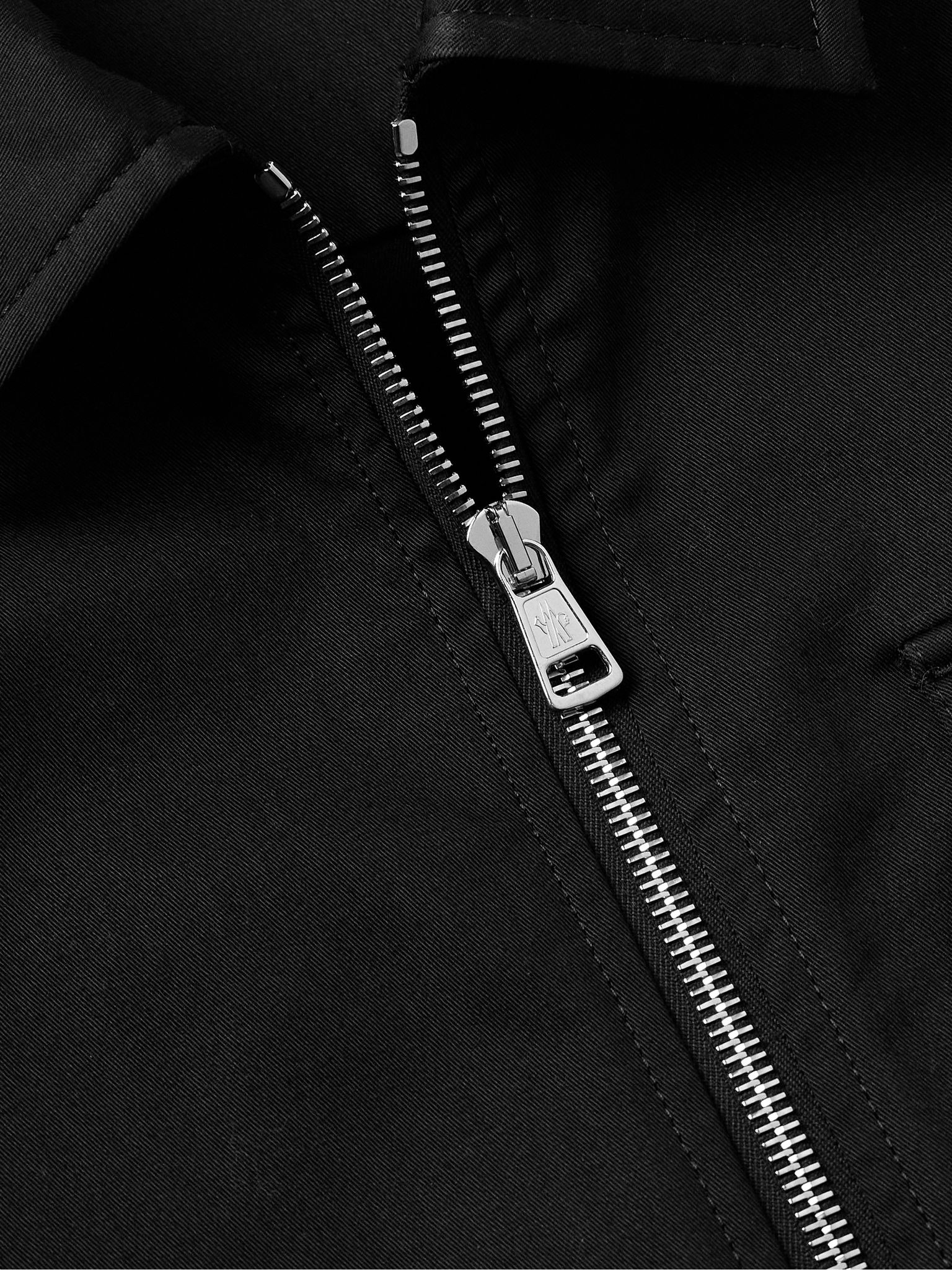 Logo-Appliquéd Cotton-Blend Gabardine Shirt Jacket Black - 4