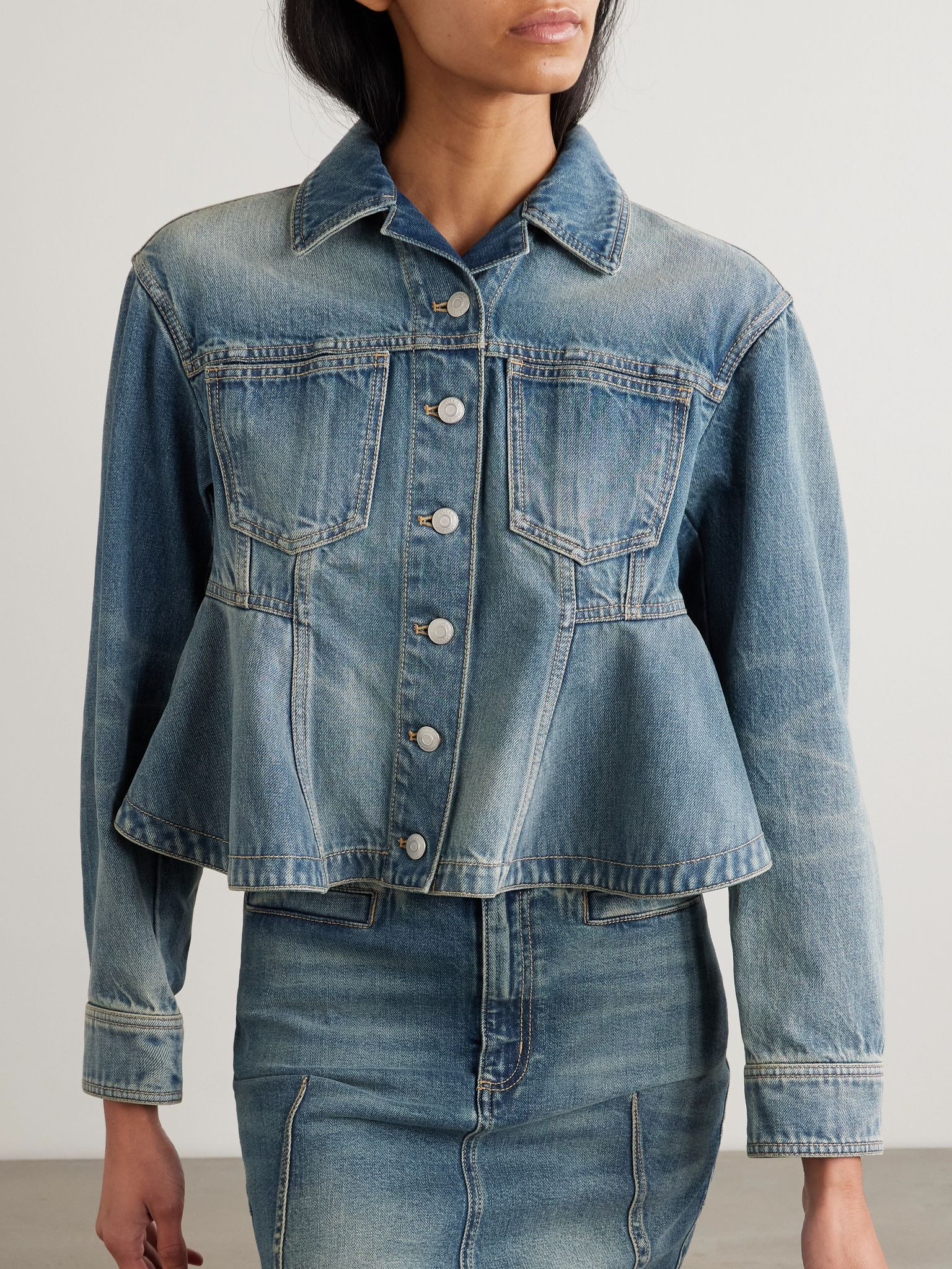 Paneled denim jacket Blue - 3